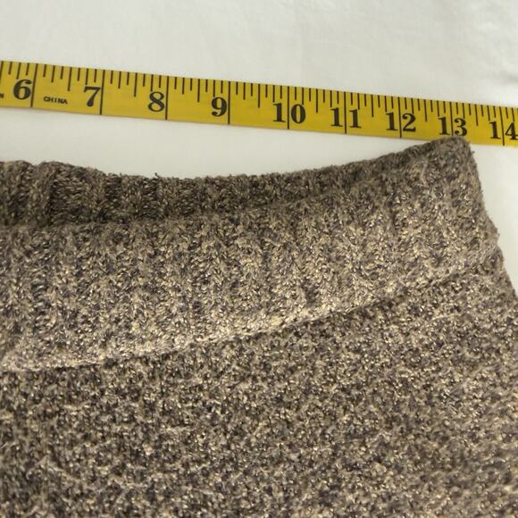 Zara Women’s Pants S Wide-Leg Brown Mixed Thick Knit Elastic Waist - Picture 12 of 14